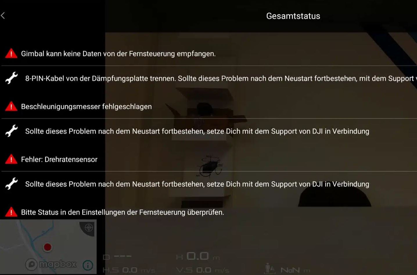 DJI Fehlermeldung „Hauptcontroller“